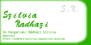 szilvia nadhazi business card